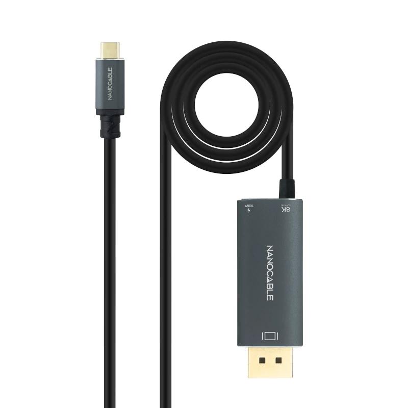 Nanocable Cable USB-C/M-DP/M+USB-C/H PD 1.8M - Imagem de Detalhe 1