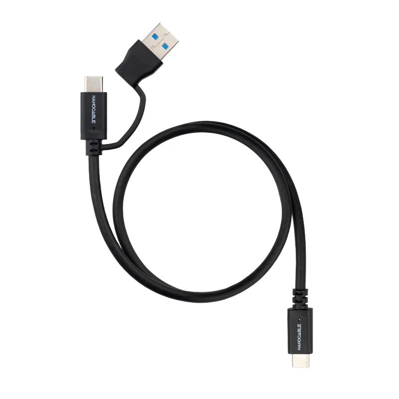 Nanocable Cable USB-C+USB-A/USB-C 3.2 GEN2 1 M - Imagem de Detalhe 1