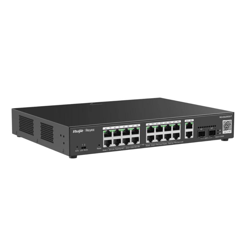 Reyee 20-Port Gigabit Smart POE Switch, 16 PoE/POE - Imagem de Detalhe 1