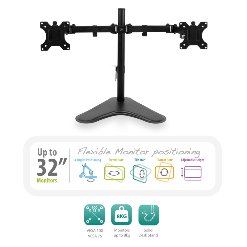 EWENT EW1536 Suporte de Secretária 2xMonitores 32" VES - Imagem de Detalhe 46