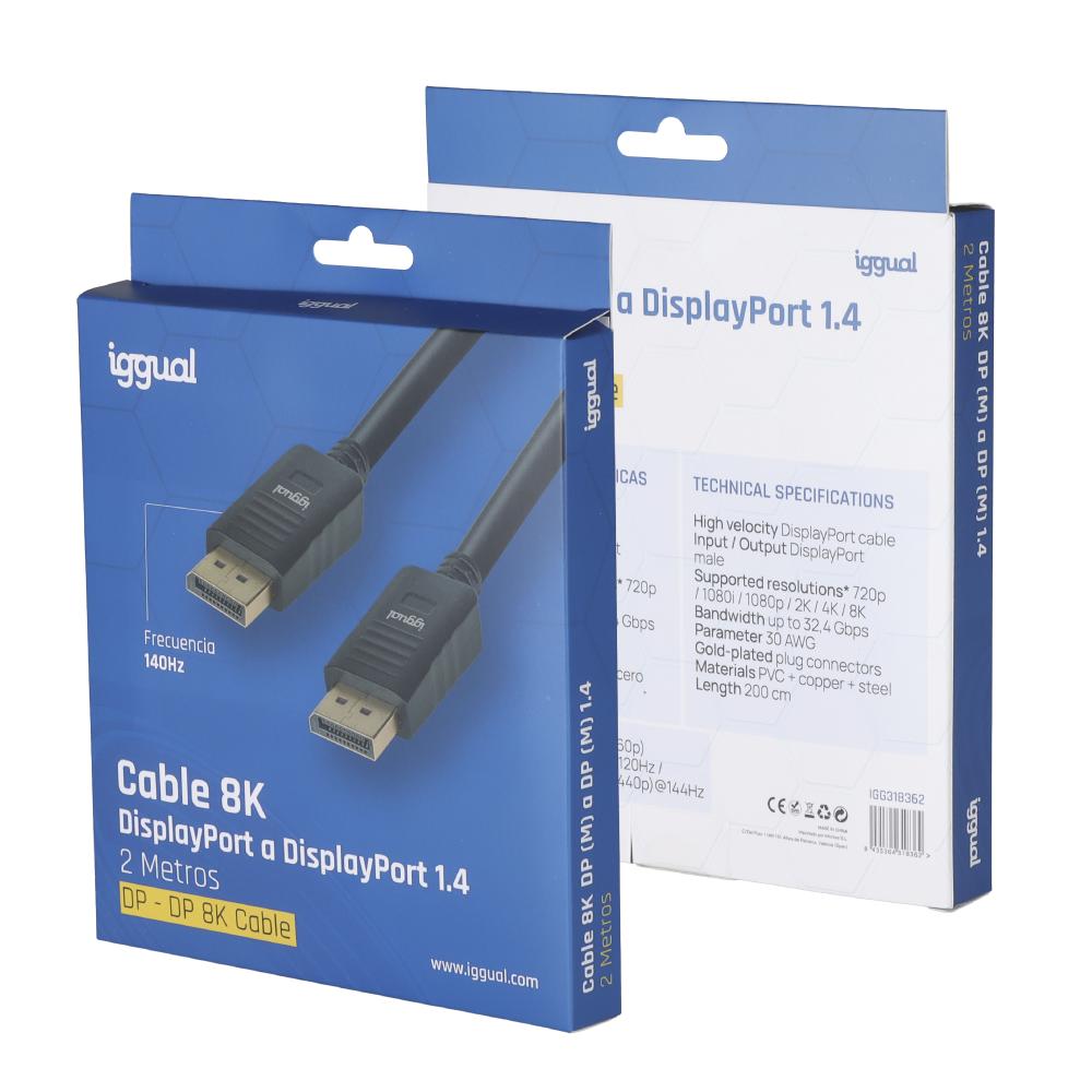 iggual Cabo DisplayPort (M) 1.4 8K@60hz 2 metros - Imagem de Detalhe 7