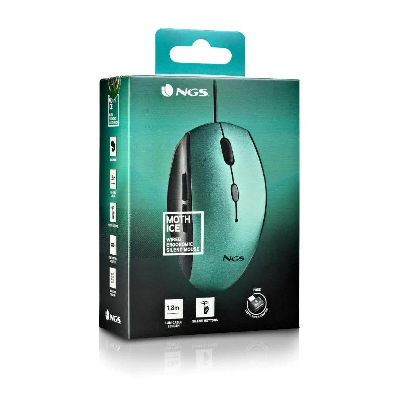 NGS MOUSE SILENCIOSO ERGONÓMICO COM FIO + ADAPTADOR USB TIPO C - Imagem de Detalhe 6