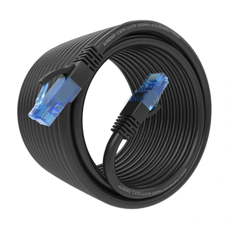 Aisens Cabo RJ45 CAT.6 UTP AWG26 CCA Preto 7.5m - Imagem de Detalhe 1