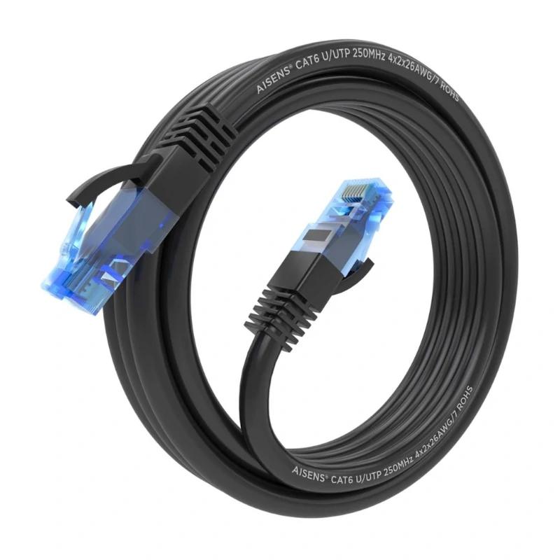 Aisens Cabo RJ45 CAT.6 UTP AWG26 CCA Preto 3.0m - Imagem de Detalhe 1