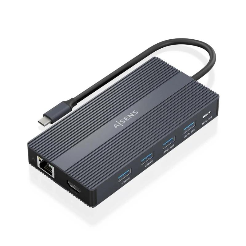 Aisens Dock USB-C 12 em 1 2xHDMI 1xDP RJ45 4xUSB - Imagem de Detalhe 1