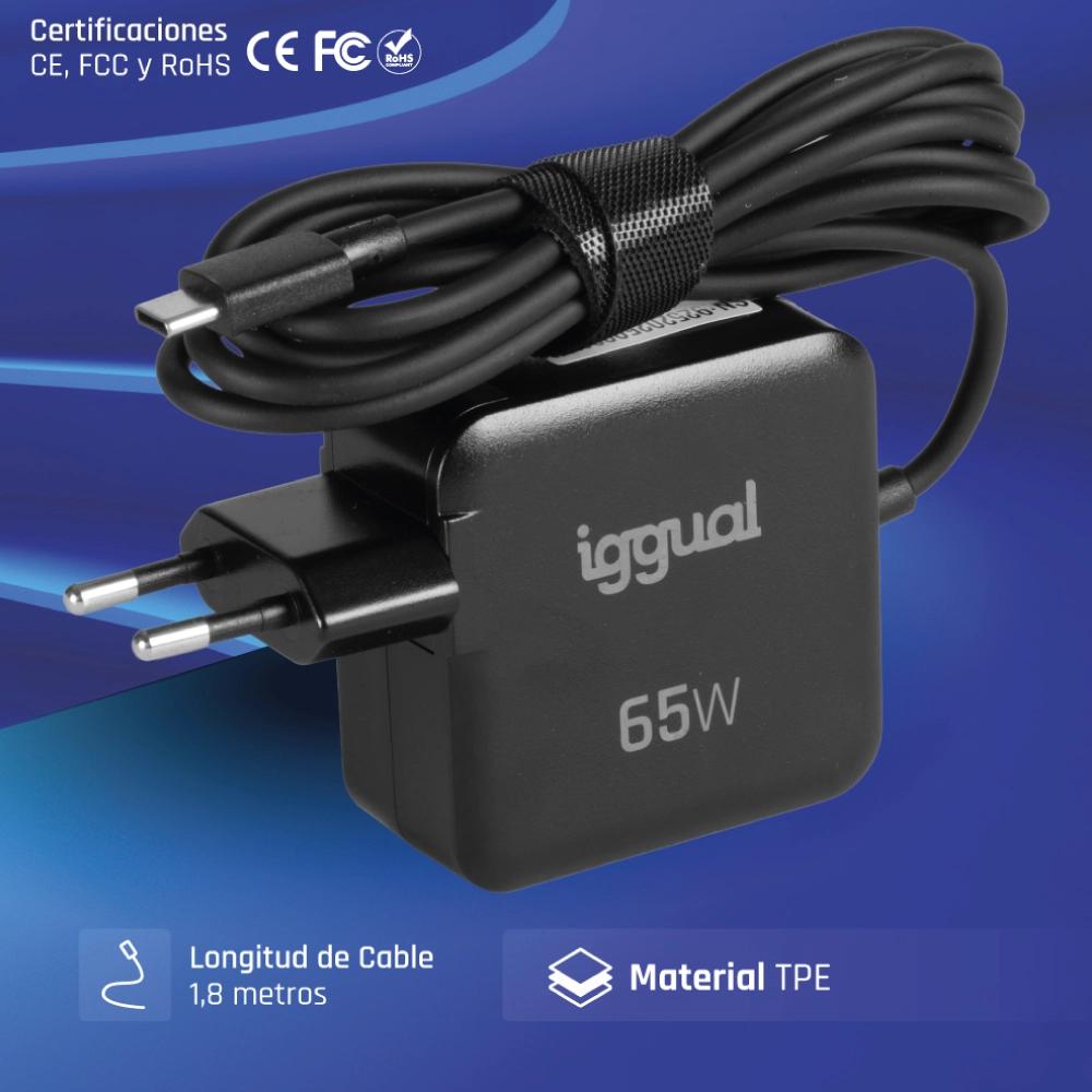 iggual Carregador portátil e móvel tipo C PD 65W - Imagem de Detalhe 1