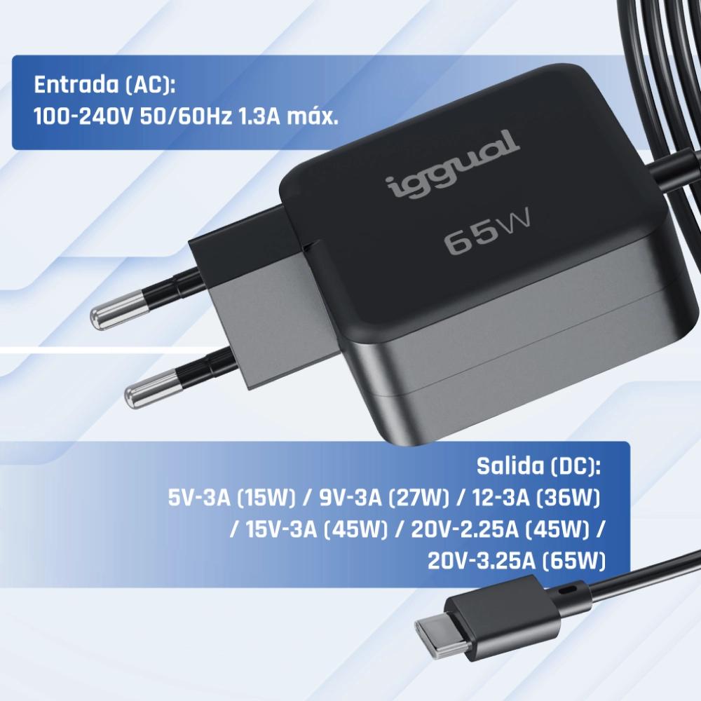 iggual Carregador portátil e móvel tipo C PD 65W - Imagem de Detalhe 4