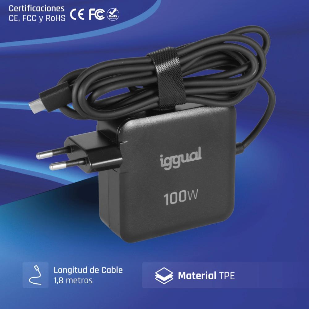 iggual Carregador portátil e móvel tipo C PD 100W - Imagem de Detalhe 1