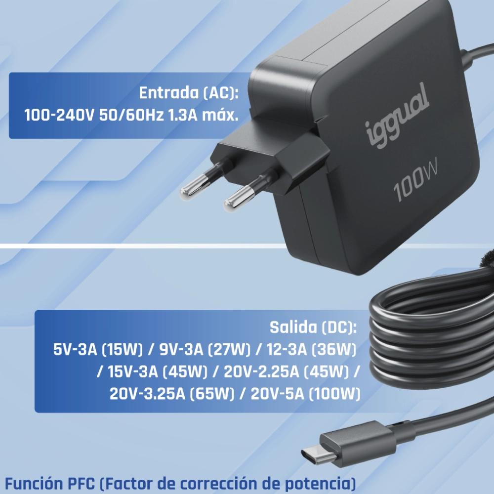 iggual Carregador portátil e móvel tipo C PD 100W - Imagem de Detalhe 4
