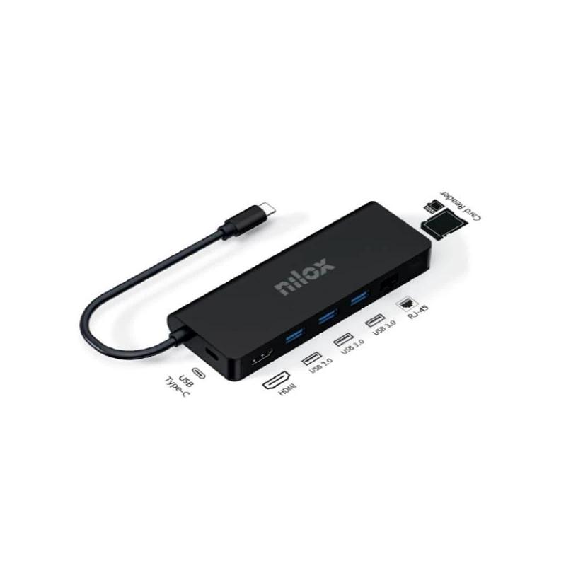 Nilox Docking Station UsbC 8 EM 1 Dual 4K 1000Mbps - Imagem de Detalhe 1