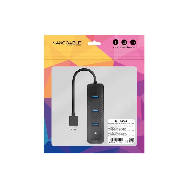 Nanocable Conversor USB 3.0 Ethernet + 3xUSB 3.0 - Imagem de Detalhe 2