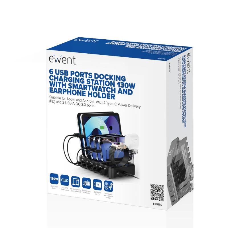 EWENT estación de carga 6 USB 130w Reloj-Auric - Imagem de Detalhe 3