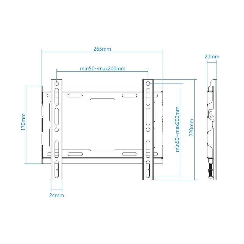 Tooq Suporte de parede LP1043F-B para ecrãs 23"-43" - Imagem de Detalhe 32