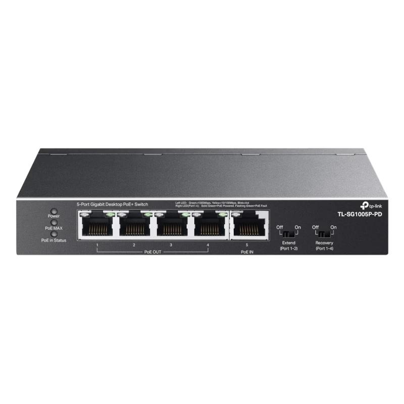 TP-Link TL-SG1005P-PD Switch 1xPoE++ Entrada 4xPoE+ Saída - Imagem de Detalhe 3
