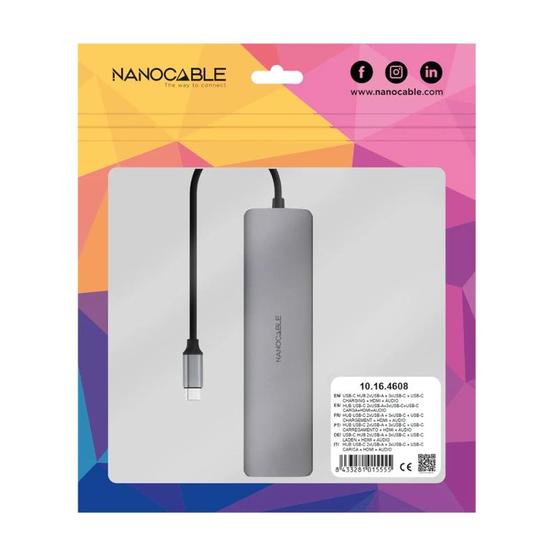 Nanocable Hub 8em1 USB-A+USB-C+HDMI+USB-C PD+Jack - Imagem de Detalhe 3
