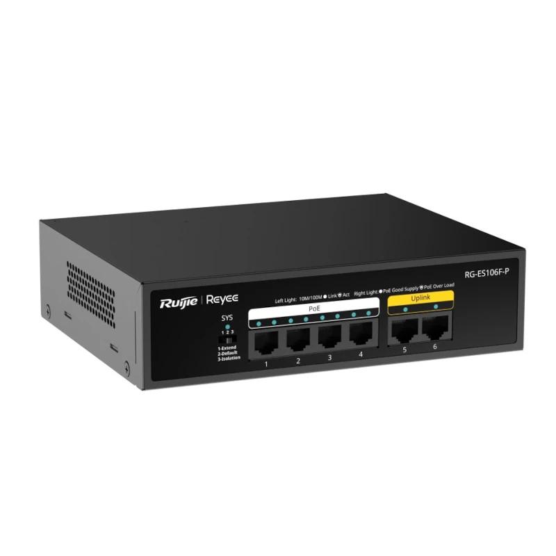 Reyee 6-Port 100Mbps, 4 of the ports support PoE/P - Imagem de Detalhe 1