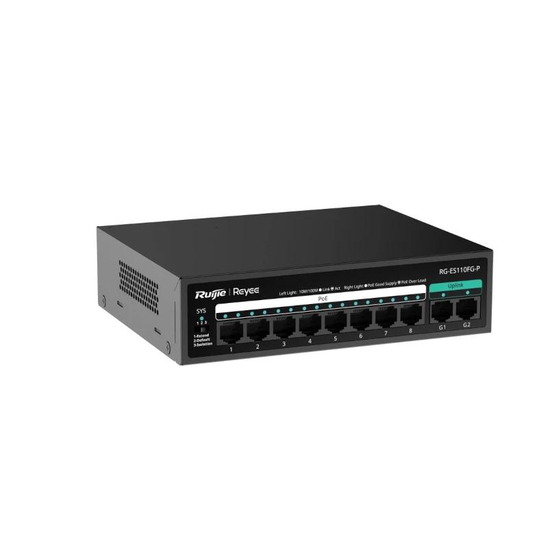 Reyee 8-Port 100Mbps + 2 Uplink Port 1000Mbps, 8 o - Imagem de Detalhe 1