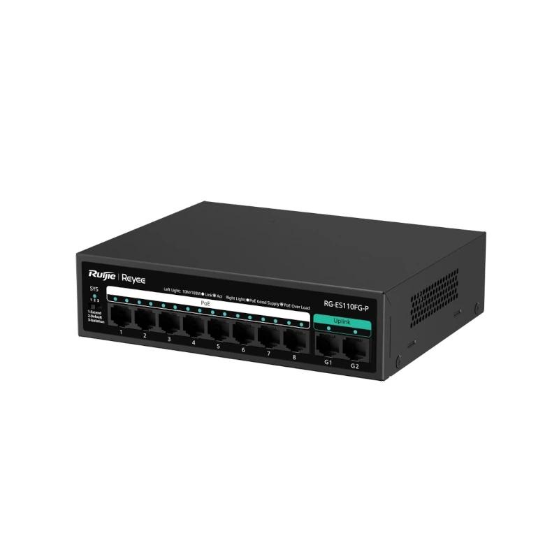 Reyee 8-Port 100Mbps + 2 Uplink Port 1000Mbps, 8 o - Imagem de Detalhe 2