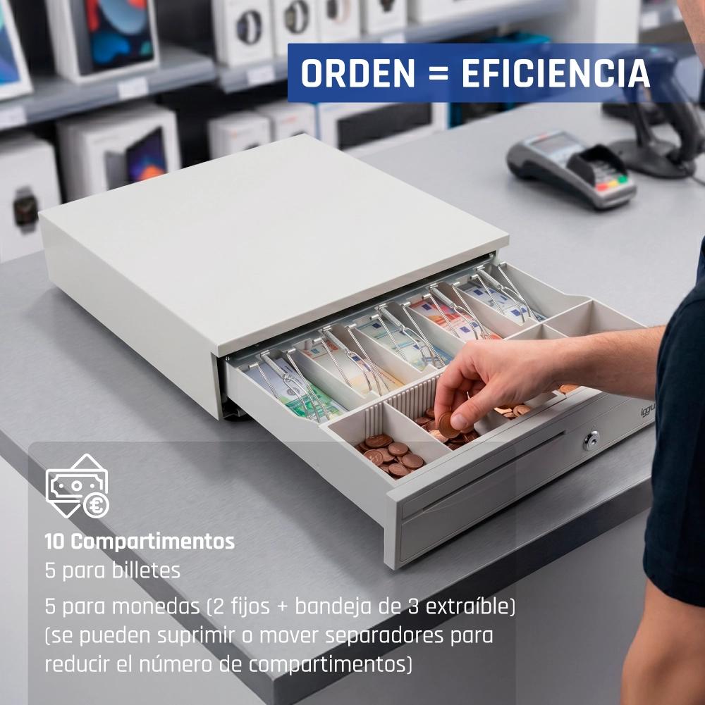iggual Cajón portamonedas IRON-30W 42cm 5+5 branco - Imagem de Detalhe 4