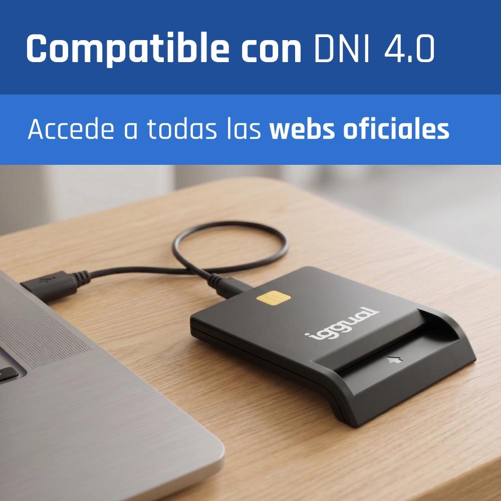 iggual Leitor DNI SIP cartões ID USB 2.0 preto - Imagem de Detalhe 3