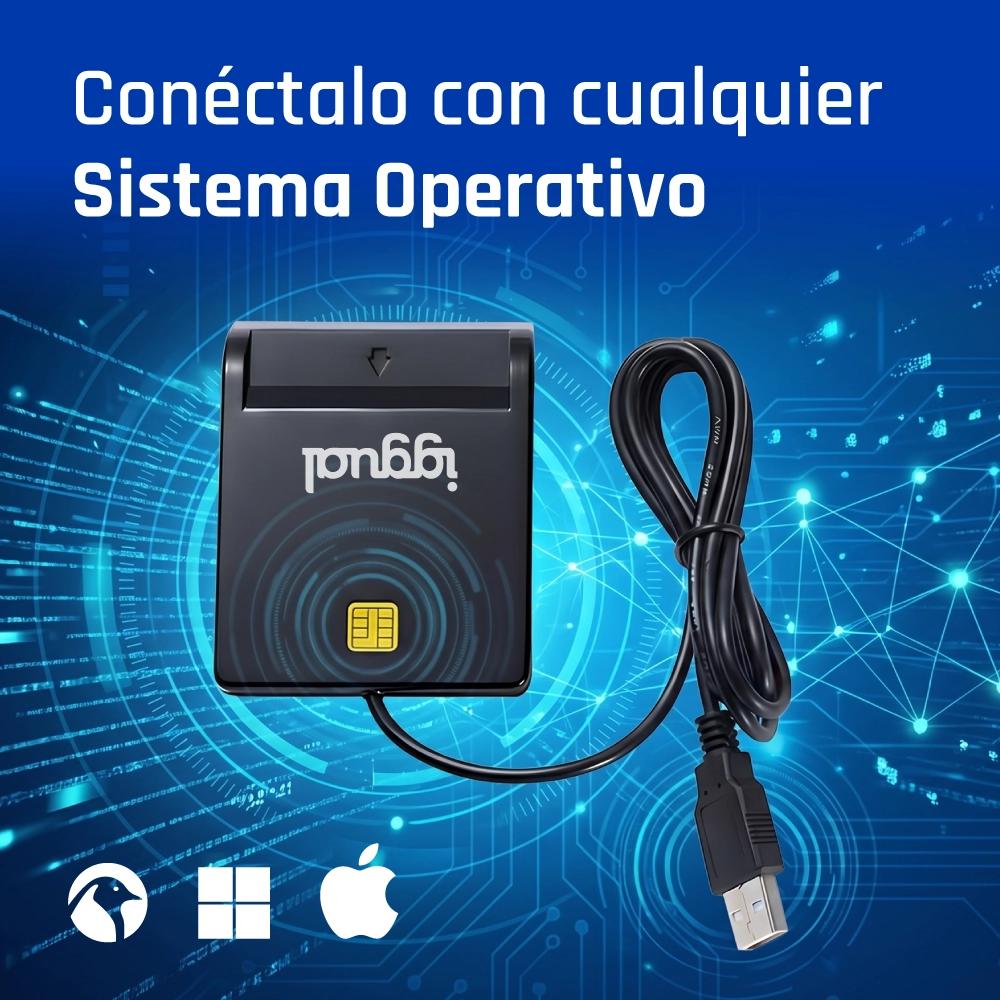 iggual Leitor DNI SIP cartões ID USB 2.0 preto - Imagem de Detalhe 4