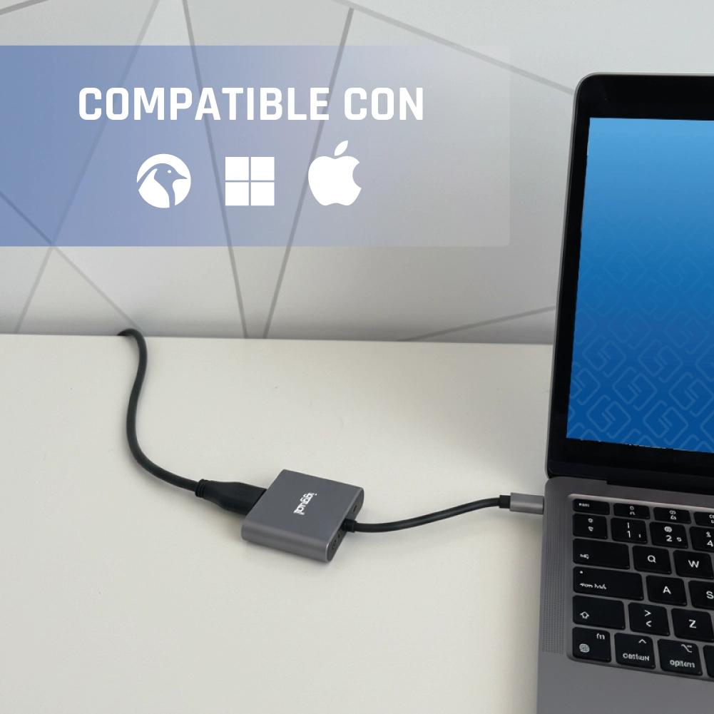iggual Hub tipo C 3 em 1 HDMI USB3.0 PD100W - Imagem de Detalhe 4