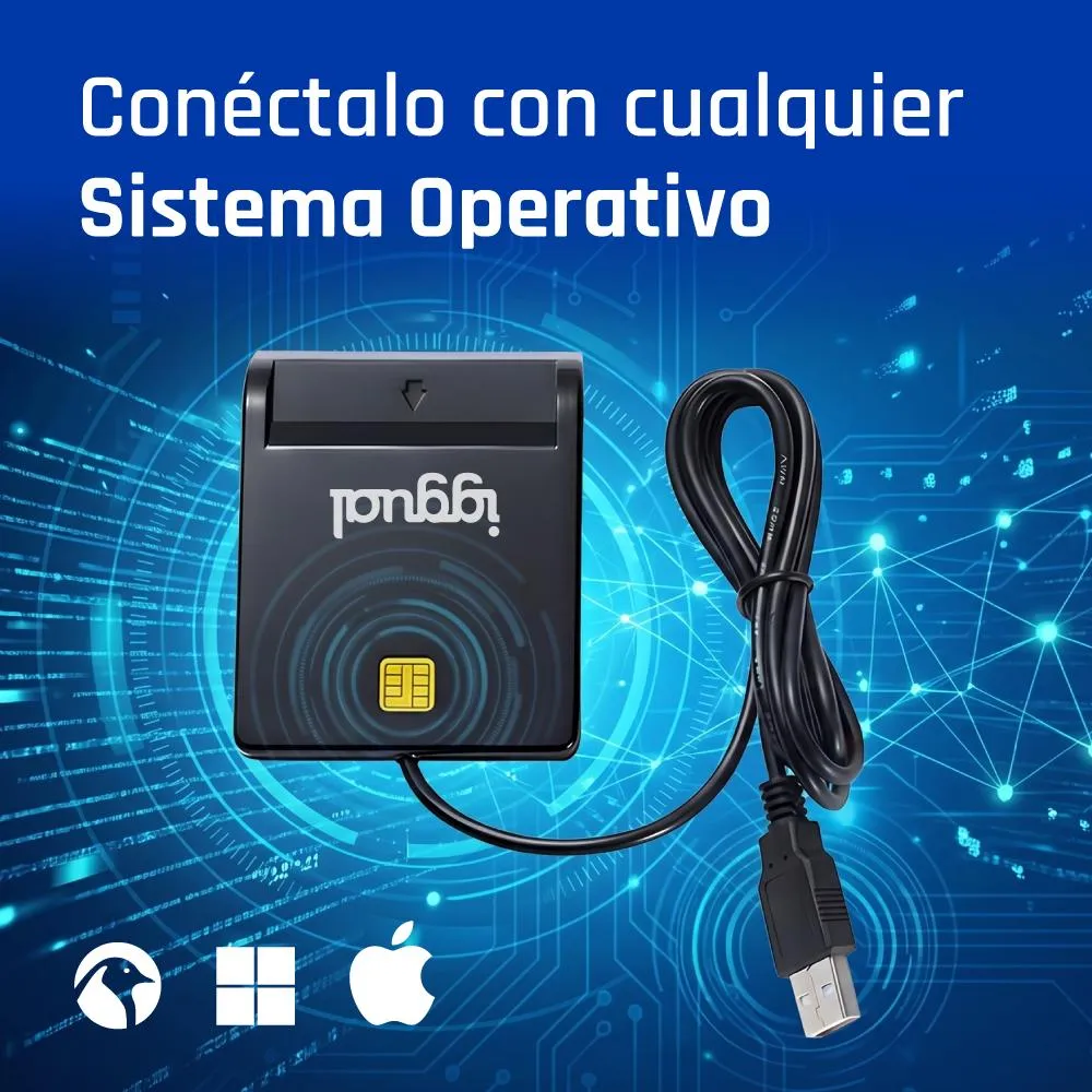 iggual Leitor DNI SIP cartões ID USB 2.0 preto - Imagem de Detalhe 9
