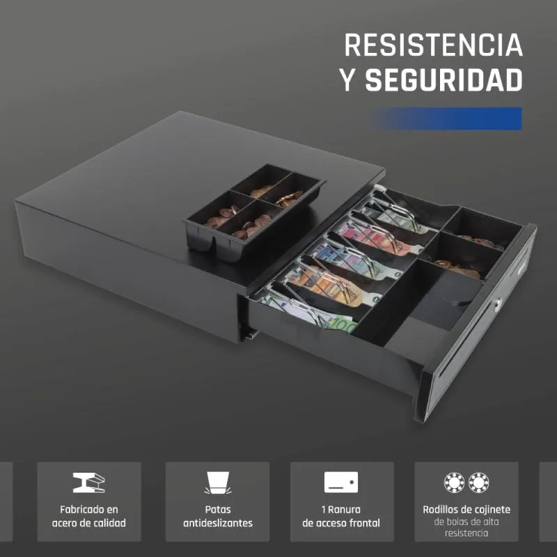 iggual Cajón Portamonedas IRON-35 42cm 5+6 preto - Imagem de Detalhe 9