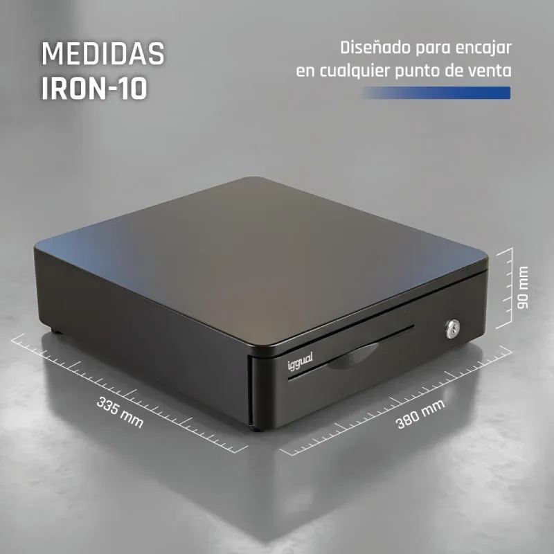 iggual Cajón Portamonedas IRON-10R 38cm 4+5 preto - Imagem de Detalhe 11