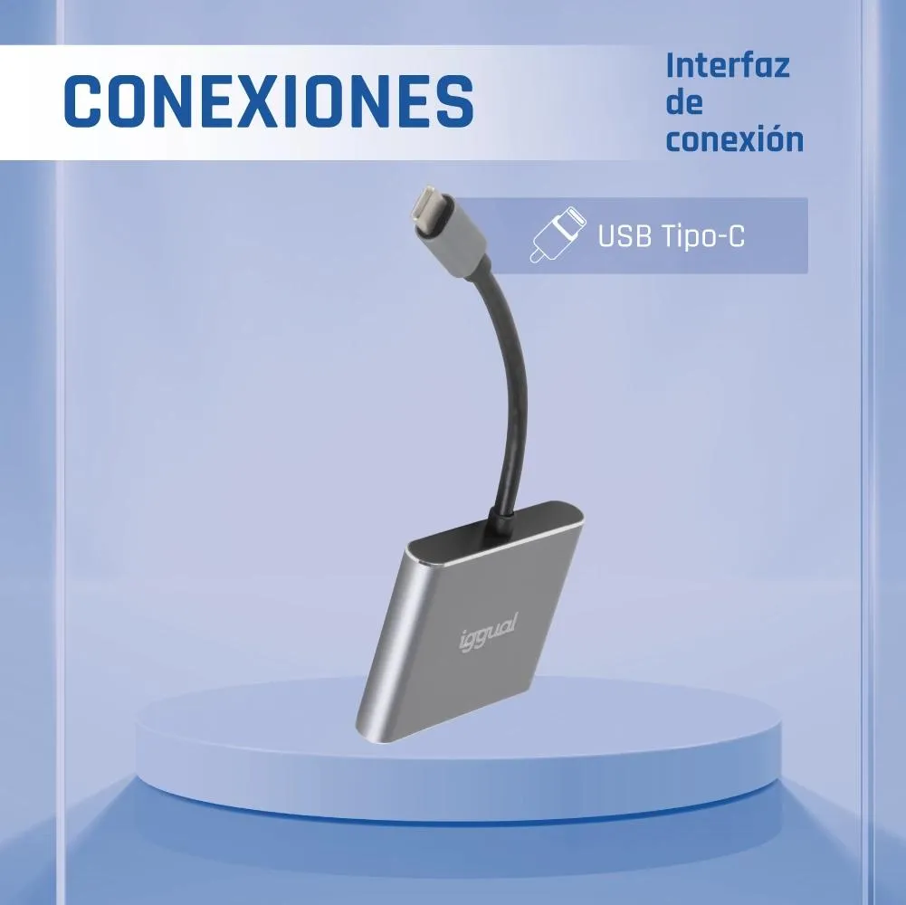 iggual Hub tipo C 3 em 1 HDMI USB3.0 PD100W - Imagem de Detalhe 7