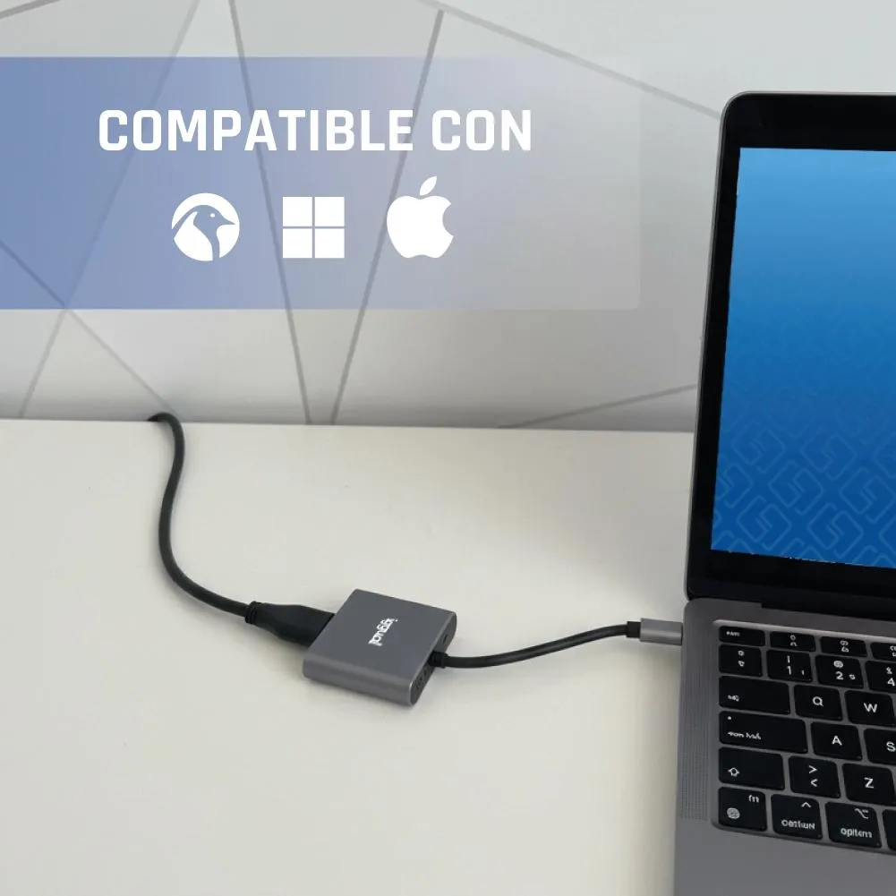 iggual Hub tipo C 3 em 1 HDMI USB3.0 PD100W - Imagem de Detalhe 9