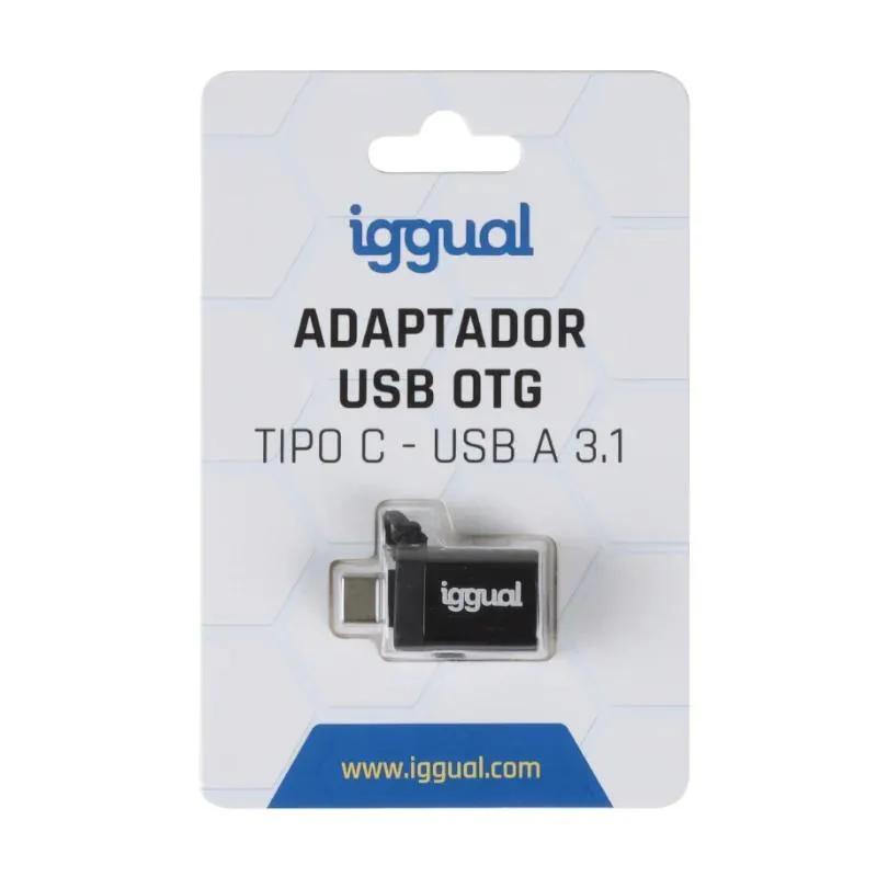 iggual Adaptador USB OTG tipo C a USB-A 3.1 preto - Imagem de Detalhe 6