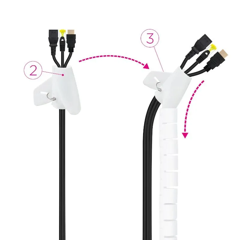 Nanocable Organizador de cabos flexível 25mm 1 M Branco - Imagem de Detalhe 5