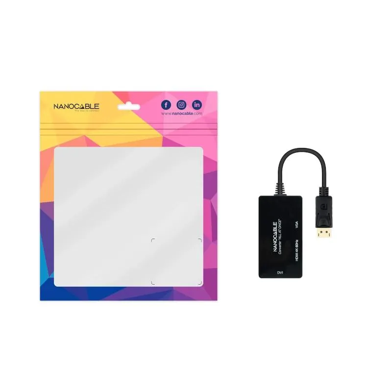 Nanocable Conversor DP para HDMI/DVI/VGA Preto 20 cm - Imagem de Detalhe 6