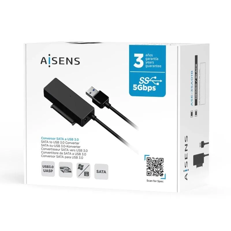 Aisens Adaptador SATA a USB-A 3.0 para Discos 2.5/3.5 - Imagem de Detalhe 6