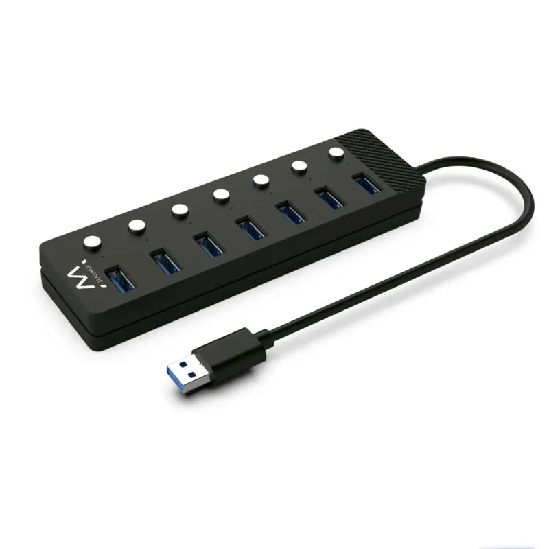 EWENT Hub USB-USB-c 7 pontos interruptor com alimentação. - Imagem de Detalhe 3