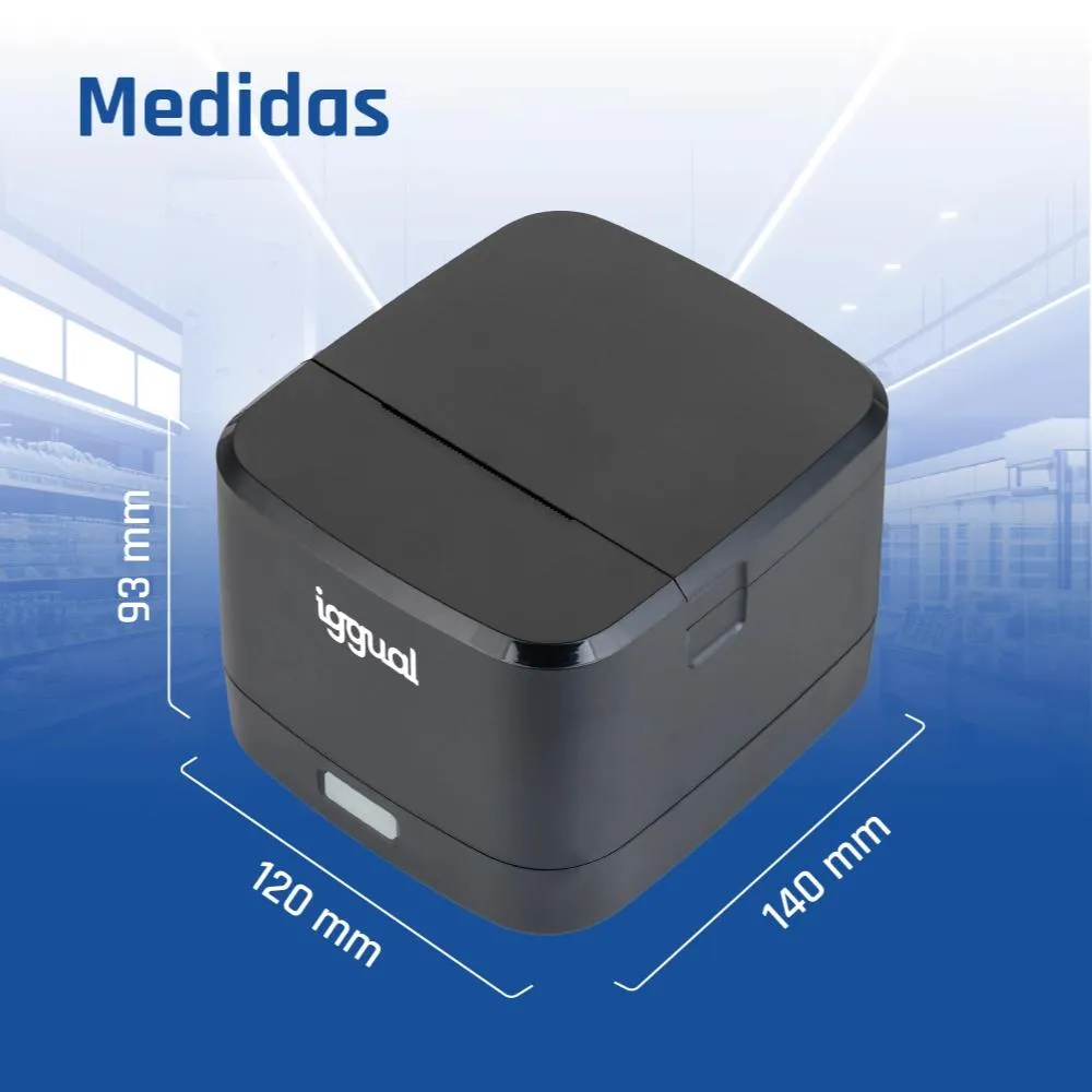 iggual Impressora térmica TP EASY 58 USB+RJ11 preta - Imagem de Detalhe 16