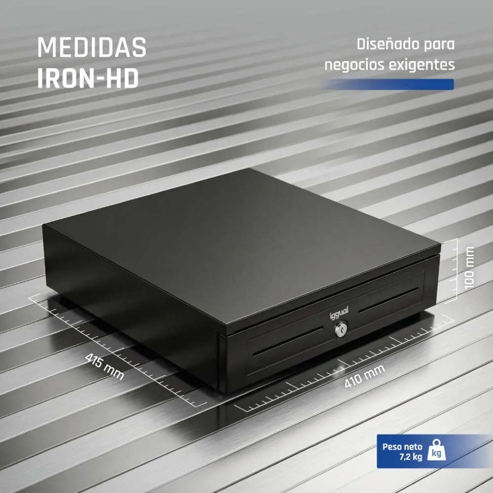 iggual Cajón portamonedas IRON-HD 41cm 5+8 preto - Imagem de Detalhe 11
