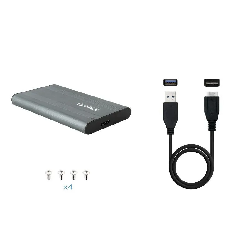 Tooq Caixa externa 2,5" SATA USB3.1 Gen1 Cinza - Imagem de Detalhe 5