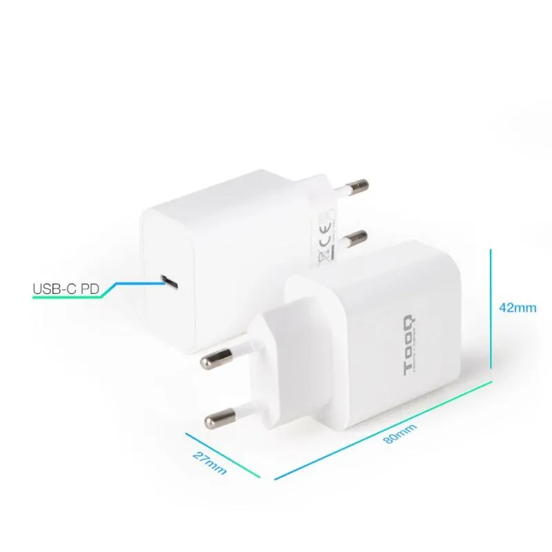 Tooq Carregador de parede USB-C PD3.0 20W Branco - Imagem de Detalhe 3