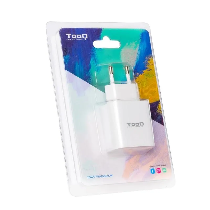 Tooq Carregador de parede USB-C PD3.0 20W Branco - Imagem de Detalhe 4