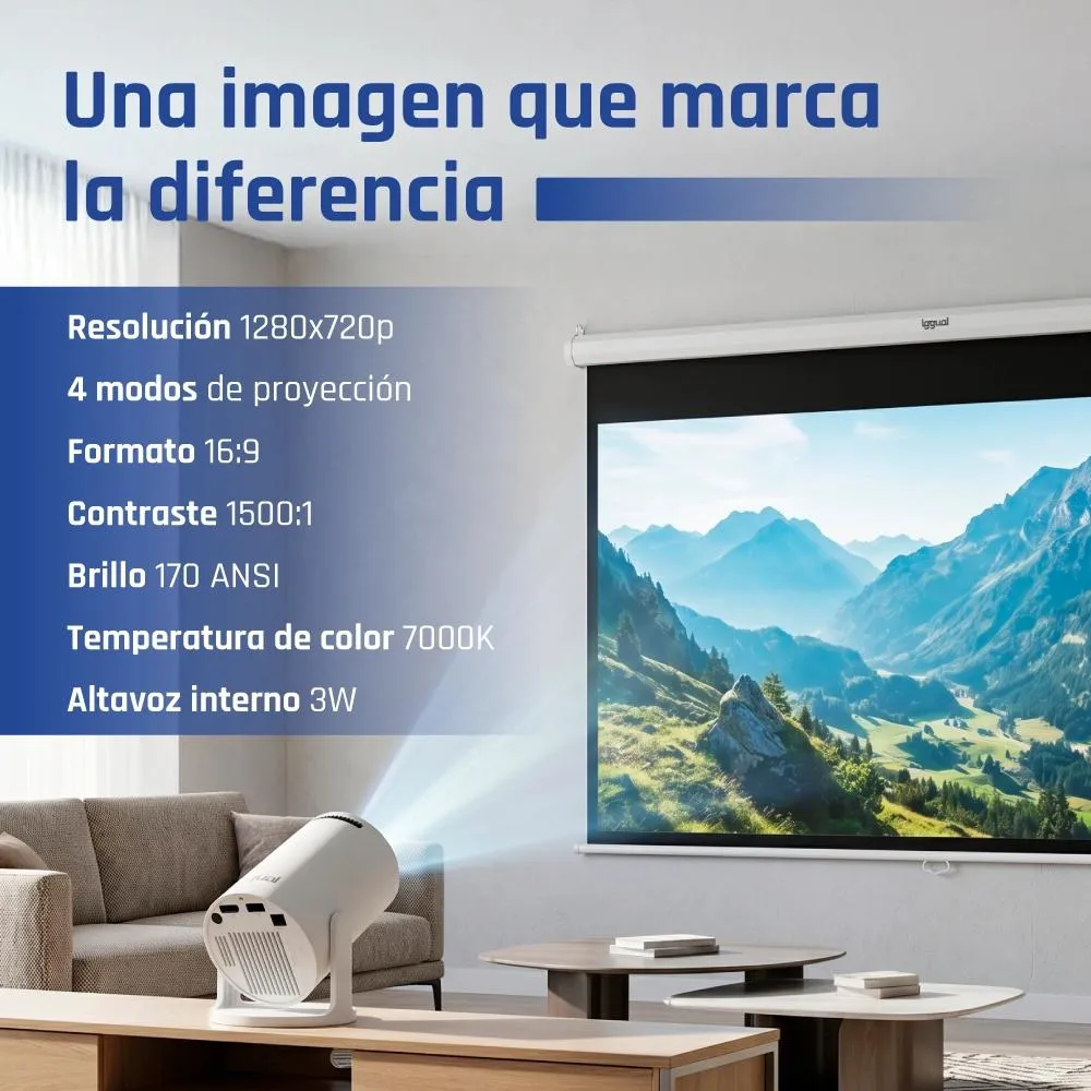 iggual Mini projetor MP720p HDMI WiFi BT Android - Imagem de Detalhe 9