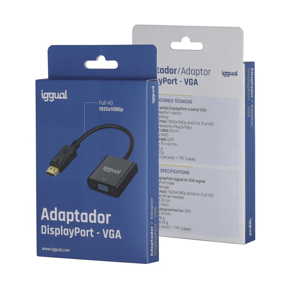 iggual Adaptador DisplayPort (M) a VGA (H) - Imagem de Detalhe 4