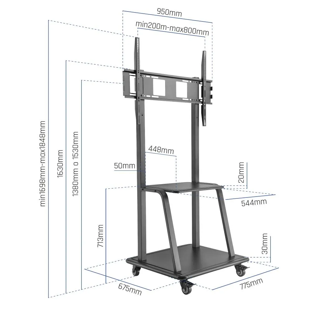 iggual GOLIAT Suporte de TV com rodas 37"-100" 150kg - Imagem de Detalhe 4