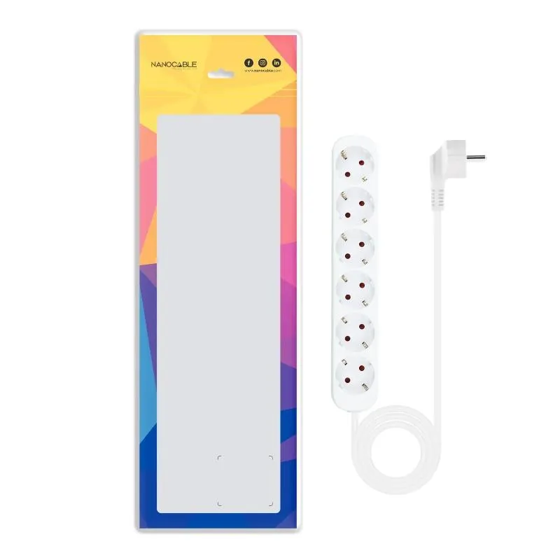 Nanocable Regleta de Tomadas 6 Tomadas 1.4 m Branco - Imagem de Detalhe 4