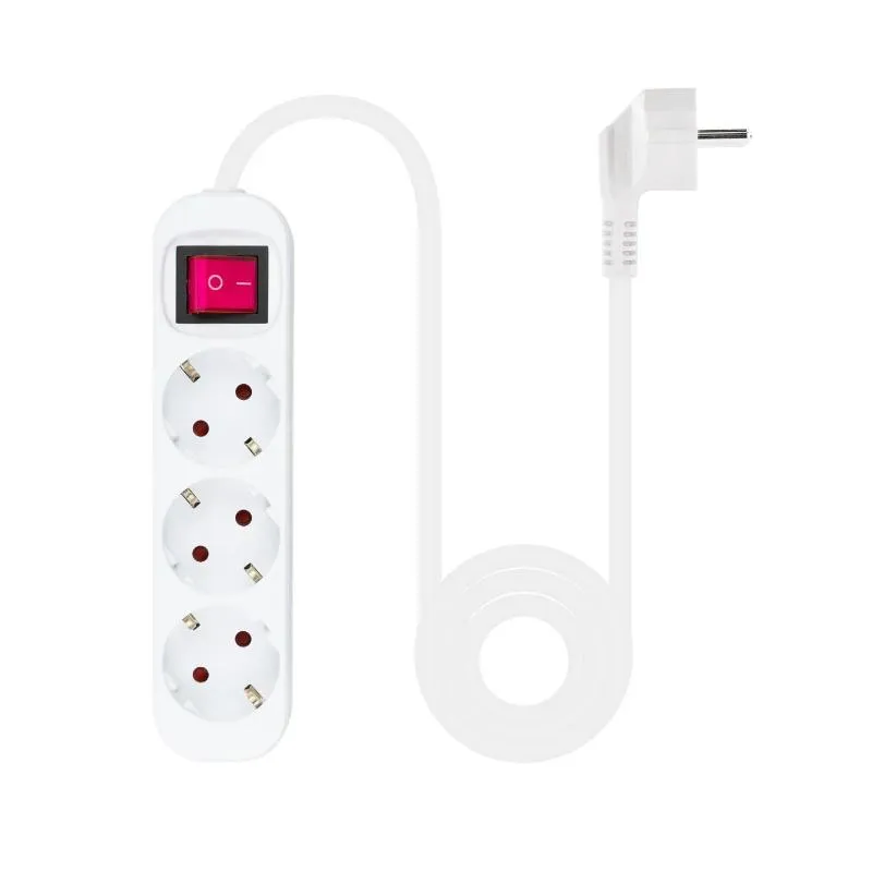 Nanocable Regleta 3 Tomadas Interruptor Branco - Imagem de Detalhe 4