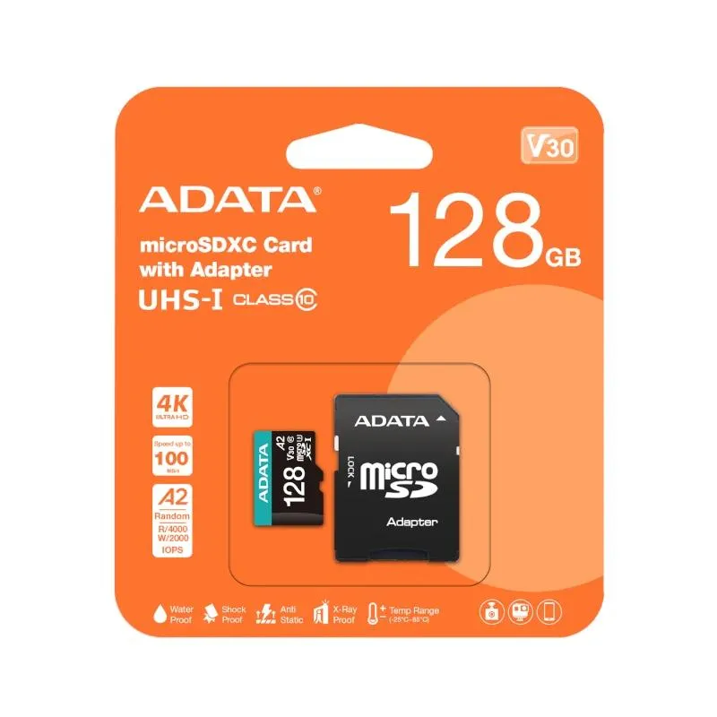 ADATA microSDXC/SDHC UHS-I U3 128GB c/adapt - Imagem de Detalhe 2