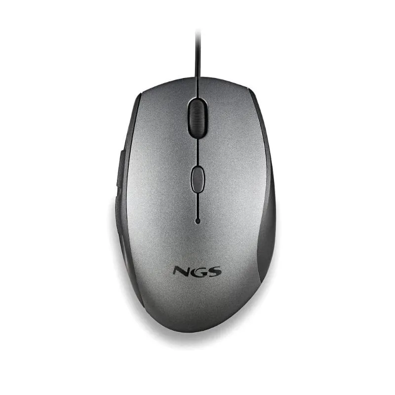 NGS MOUSE SILENCIOSO ERGONÓMICO COM FIO + ADAPTADOR USB TIPO C CINZA - Imagem de Detalhe 5