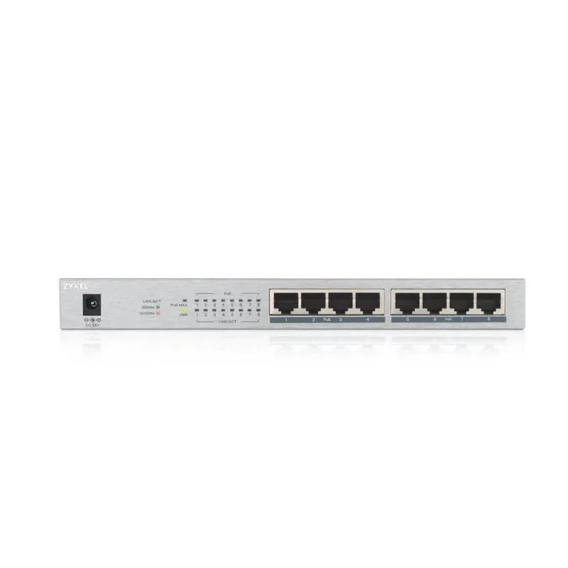Zyxel GS1008HP Não-gerido Gigabit Ethernet (10/100/1000) Power over Ethernet (PoE) Cinzento - Imagem de Detalhe 5