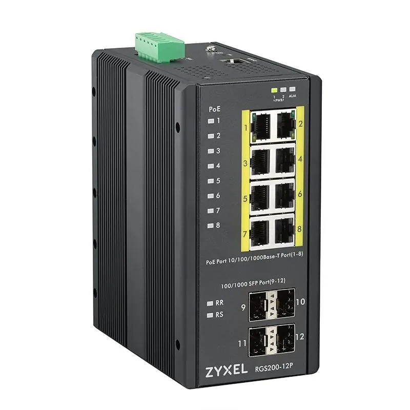 Zyxel RGS200-12P Gerido L2 Gigabit Ethernet (10/100/1000) Power over Ethernet (PoE) Preto - Imagem de Detalhe 5
